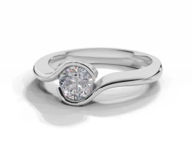 BEZEL SET ROUND BRILLIANT CUT DIAMOND SOLITAIRE RING